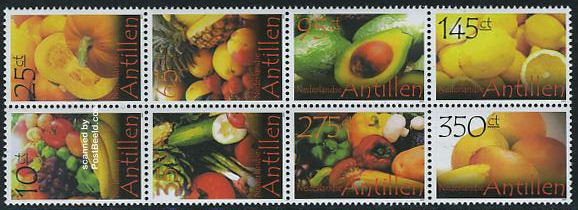 Pompoen postzegelblok Nederlandse Antillen